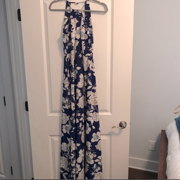 Lulu’s In Blossom Blue floral maxi dress - Picture 5 of 6
